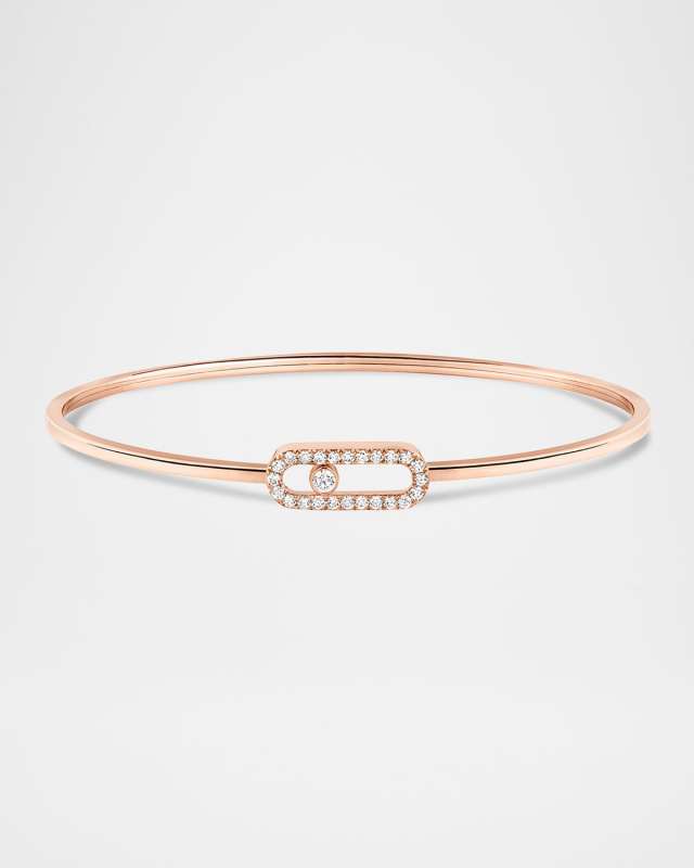 MOVE UNO 18K PINK GOLD FLEX DIAMOND PAVE BRACELET